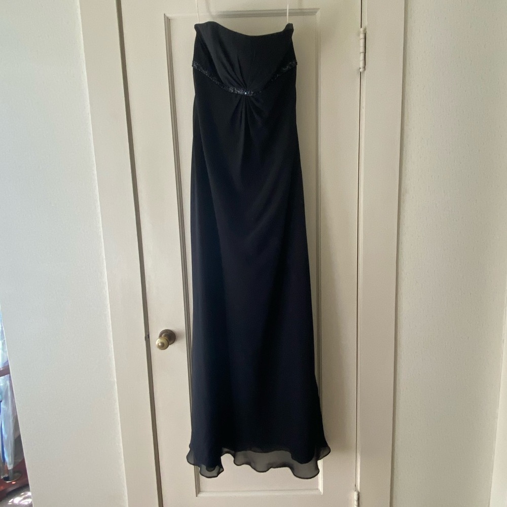 Black Strapless Formal Dress with small beading